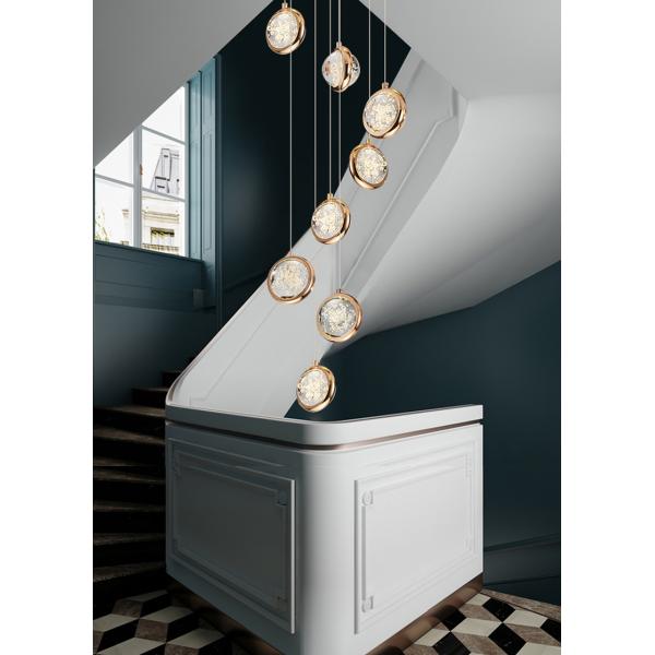 New modern pendant light loft for living room ball crystal villa scandinavian chandelier(WH-NC-63)