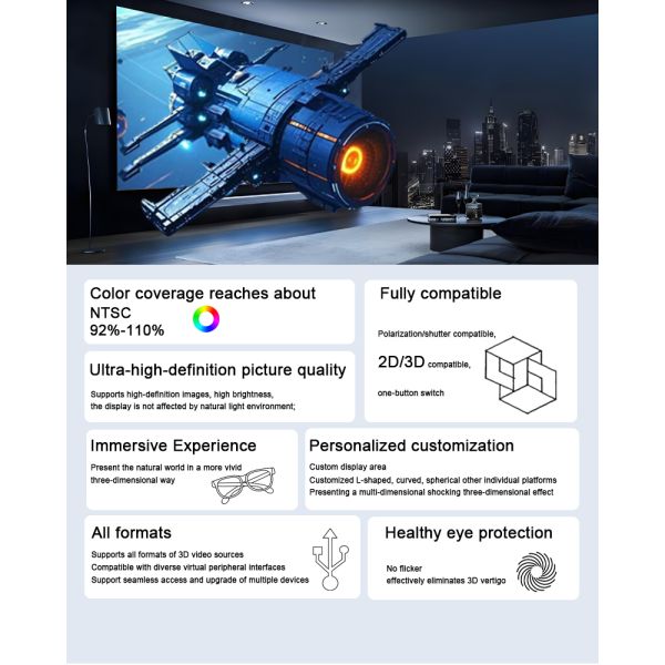 3D Interactive Micro LED Video Wall Outdoor LED Advertising Display 3D Screen