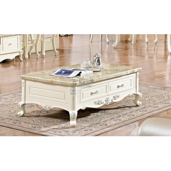 European Antique Style wooden Coffee Table With Drawer