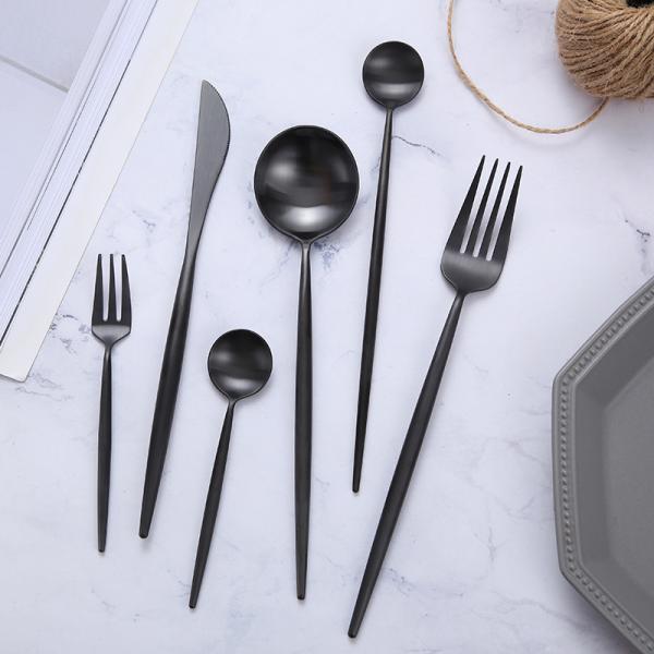 China NEWTO NC099 Matte Black Flatware Set Stainless Steel cutlery Talheres
