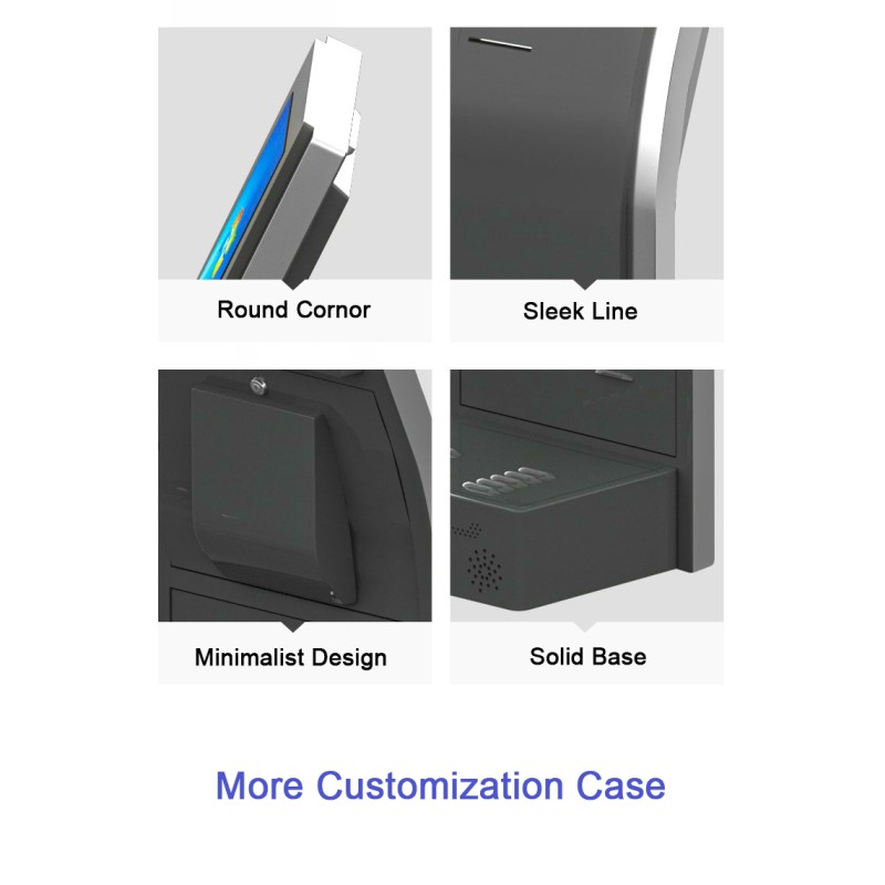 MJK Electronic Indoor Queue Management System Touch Kiosk with Ticket Dispenser for Bank Equipment