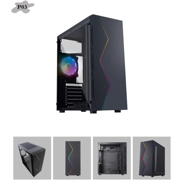 Micro ATX cpu Computer Cabinet RGB Light 12CM With Full Acrylic Panel