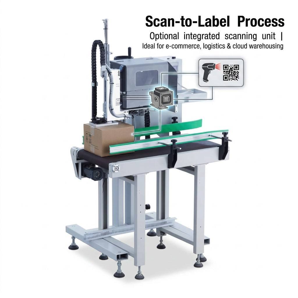 HXTB100A Automatic Print And Apply Labeling Machine With 1200 PCS Per Hour Speed