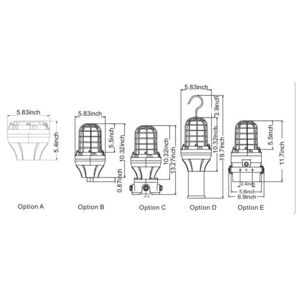 Copper Free Aluminum Explosion Proof Exit Emergency Lights 20-400W High Bay