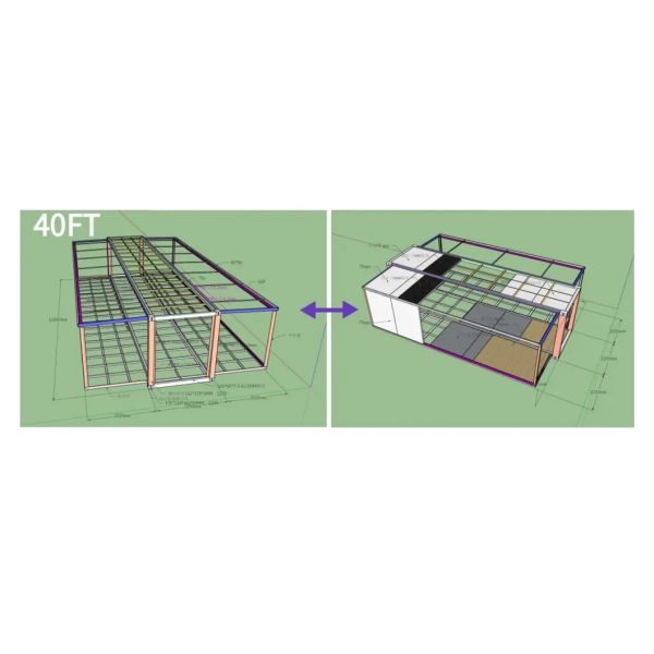 20FT Expandable Prefab Container House with Weatherproof and Corrosion Resistant Steel Frame for Quick Installation