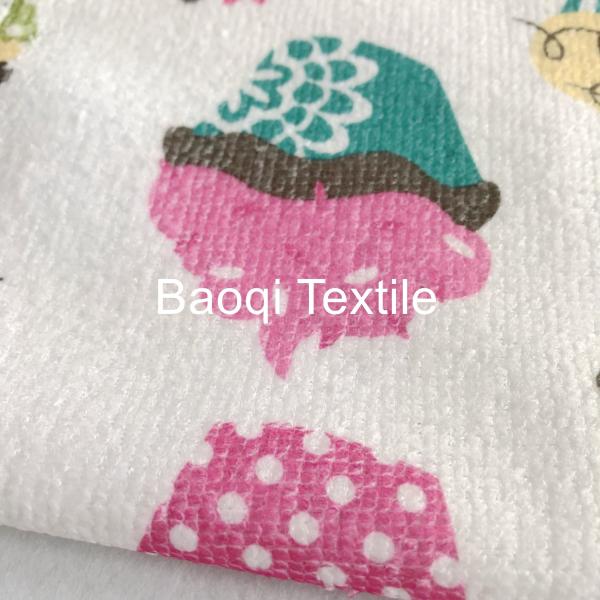 Single side printed 100% poly kitchen towels ,microfiber cake towels kitchen cleaning rags size 40cm*60cm