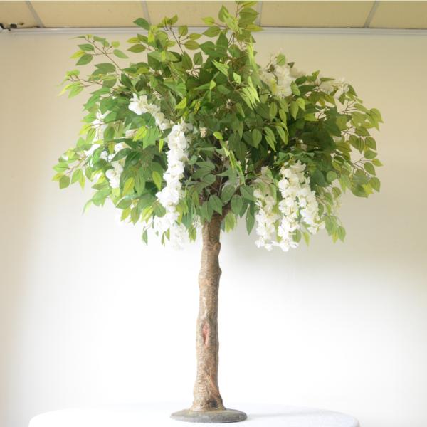 Flower Green Artificial Cherry Blossom Ficus Tree / Wedding Table Centerpieces Tree