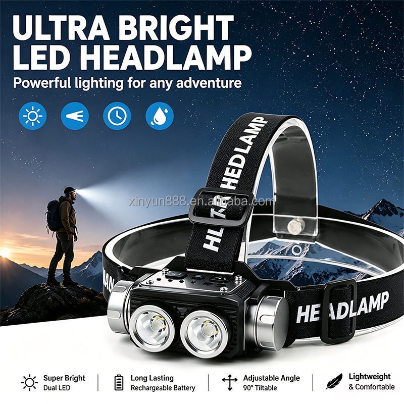 Cross-border Source Rotating Focusing COB LED Memory Dual Light Source Strong Light Sensing Head Lamp Charging Head Lamp