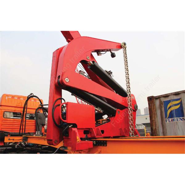 20 Feet Side Lifting Container Trailer Truck , XCMG 37 Ton Crane With Slide