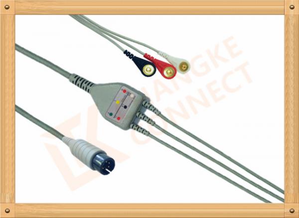 Quality Generic AAMI ECG Patient Cable 6 Pin 5 Leads PVC Insulation Solid Conductor for sale