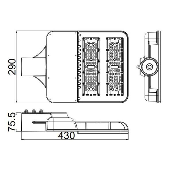 Stable 100W Dimmable LED Street Lights 3030 Chips Aluminum Housing For Highway Toll Station