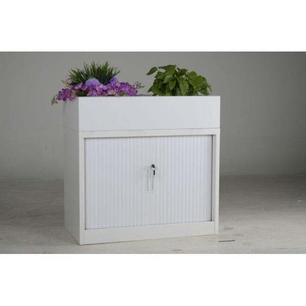 Vertical Double Drawer White Roller Shutter Door Filing Cabinets