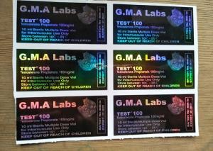 Buy cheap Black GMA Labs Medicine Bottle Label DECA/ TEST E 300 Laser Vial Stickers product