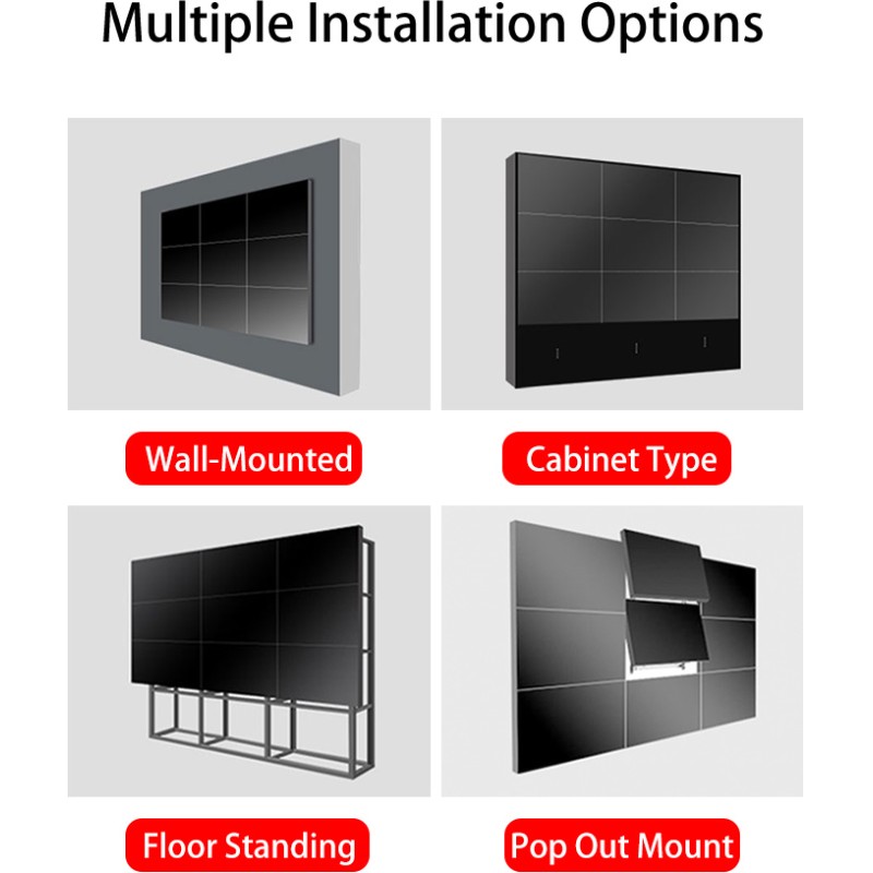 4K Customizable Size Indoor Exhibition LCD Video Wall 178° Viewing Angle VESA Mounting 1-Year Warranty 500cd/m 60Hz