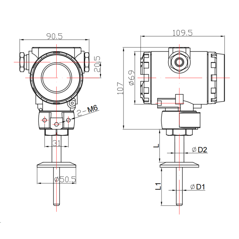 Clamp Mounted Digital Temperature Transmitter Quick Install Industrial Medium Temperature Monitoring