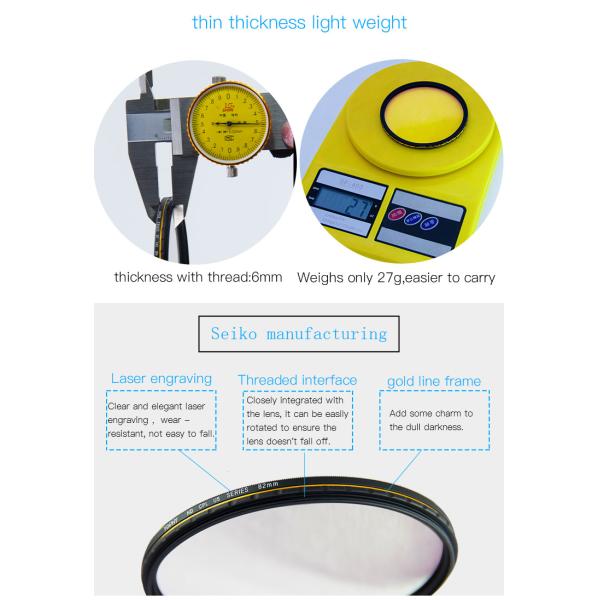 HD MRC DSLR Lens Filters , CPL Gold Line 77mm DSLR Polarizing Filter