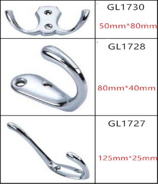 Simple Modern Chrome Cloth Hanging Hooks Wall Mounted Adjustable Hat Holder Zinc Gold Cap Holder