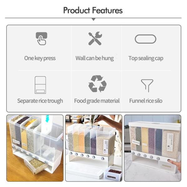 PP Plastic Food Grain Storage Container Saving Space Large Capacity