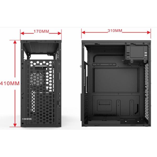 Mid-Tower ATX Computer Case with SPCC 0.35mm Construction Supports ATX Micro-ATX Mini-ATX and Features Multiple Cooling Fans