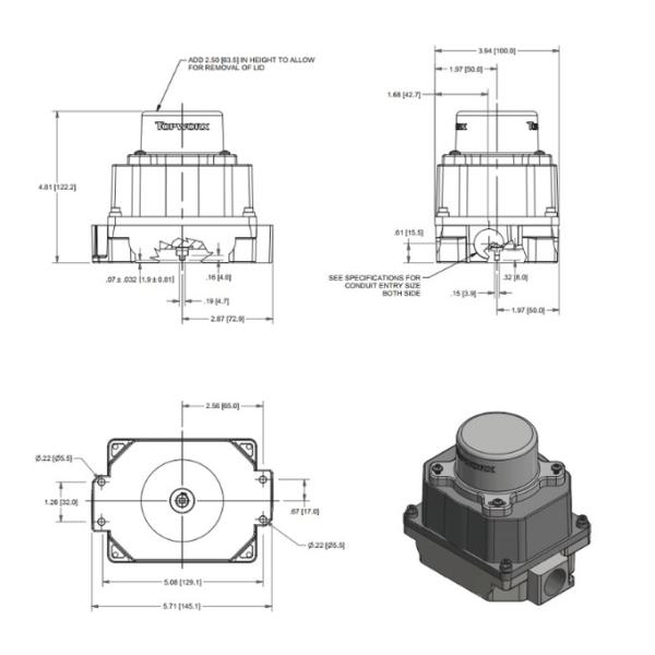 TVH-E20GNPM Topworx Limit Switch Valve Position Switch With Rugged Steel Housing