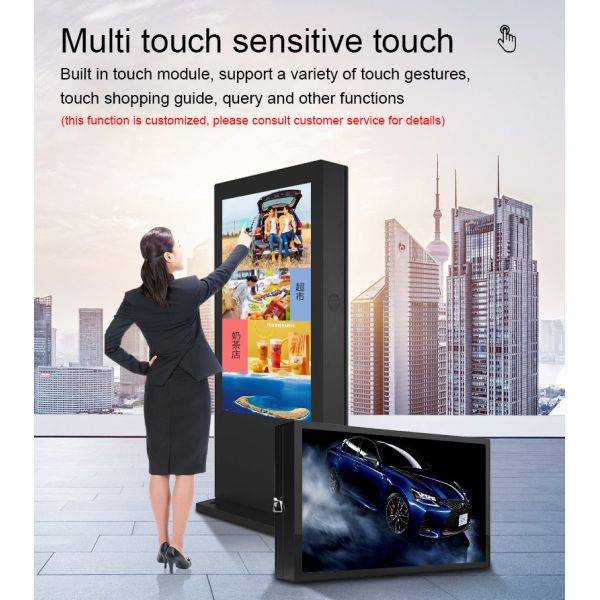 Double-sided IP65 Waterproof Outdoor LCD Digital Signage with 2500 cd Brightness