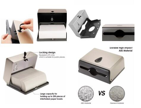 Kitchen Folded Hand Paper Dispenser Smooth Line Simple Access Flexible Movement
