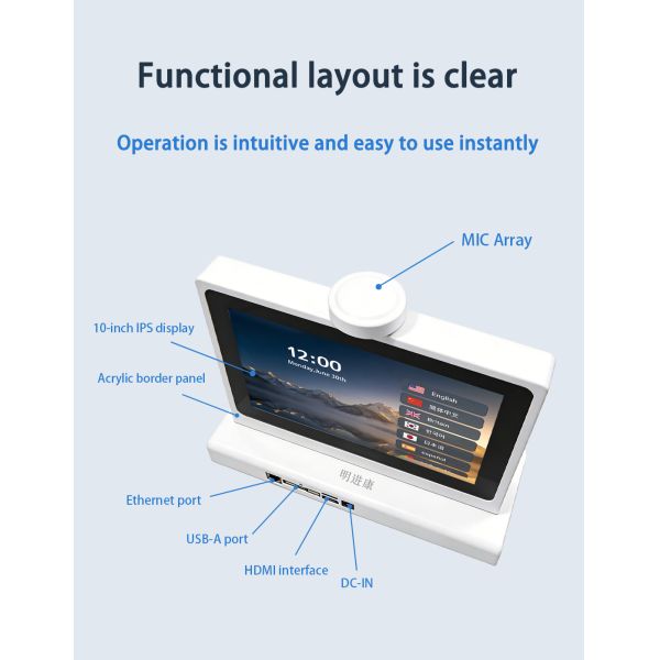 10" Smart Voice Translator with Dual Touch Screen Professional Real-time Translation Equipment for Conference and Negotiations