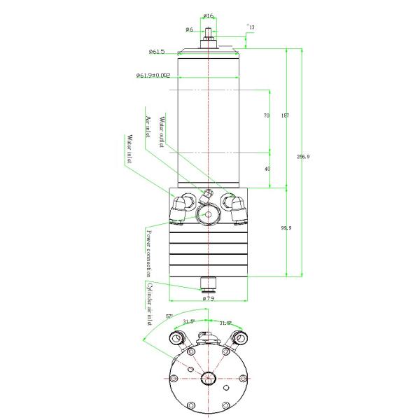 KL-60C-5 1.5KW 60,000 RPM CNC Muilty Purpose Atc Ball Bearing Spindle