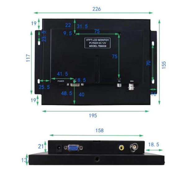 Custom 8 Inch White Medical Display Touch LCD Monitor Ultra White IPS