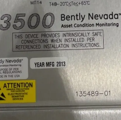 Bently Nevada 3500/93-02-00-00-00 135813-01 Display Interface I/O Module with Real-time Machinery Health Data and Seamless 3500 Series Integration