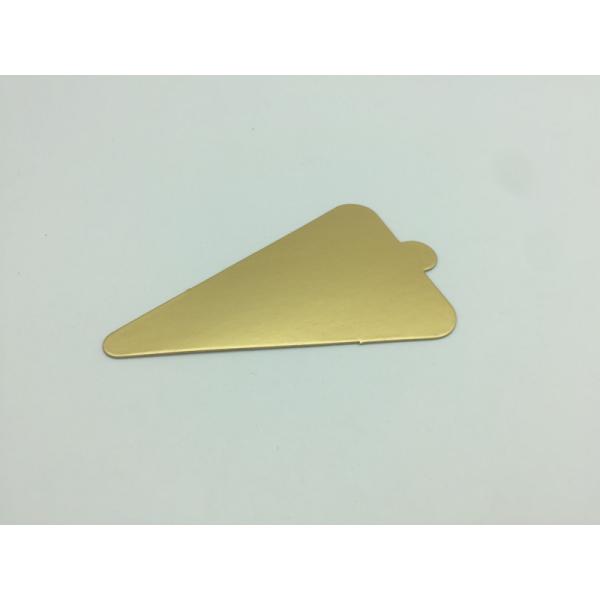 Triangle Cardboard Cake Plate Gold Foil Paper Different Size For Cheese Cake