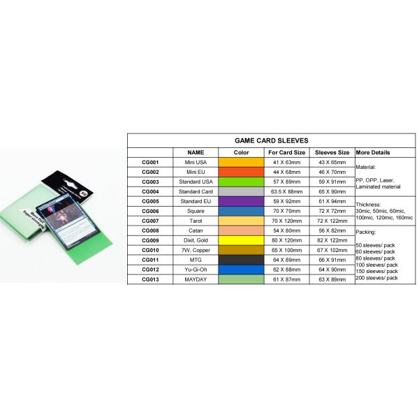 Waterproof PP Yugioh MTG Card Sleeves Standard Size For Trading Card Games