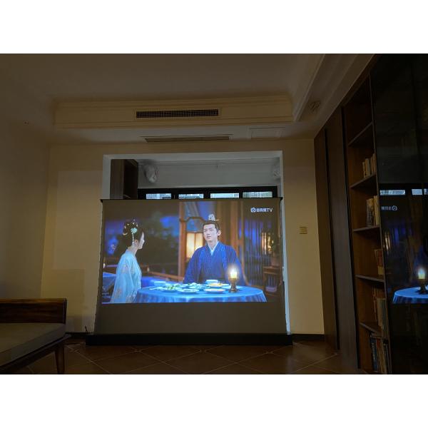 8k Floor Rising Projector Screens Large Size 150 Inch Motorized Projector Screen