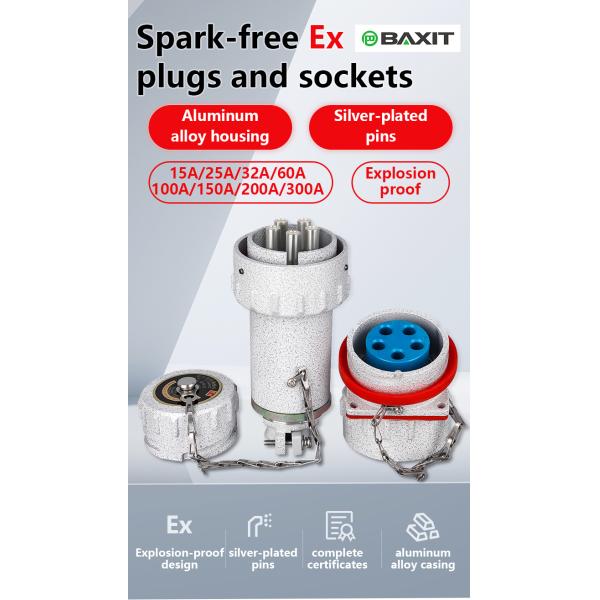 Non-spark Fixed Plug Socket 3P 4P 5P 15A 25A 60A 100A 150A 300A Explosion-proof Industrial Plug