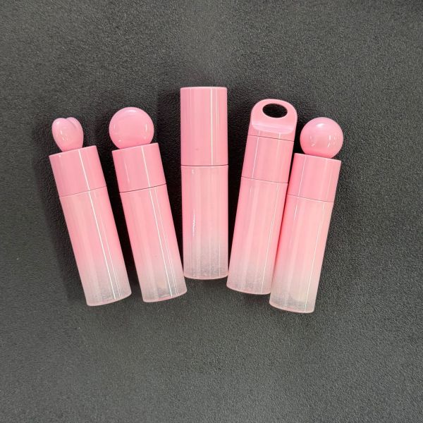 6ml Pink Gradient Heart-Shaped Cap Lip Gloss Tube Packaging Empty Container