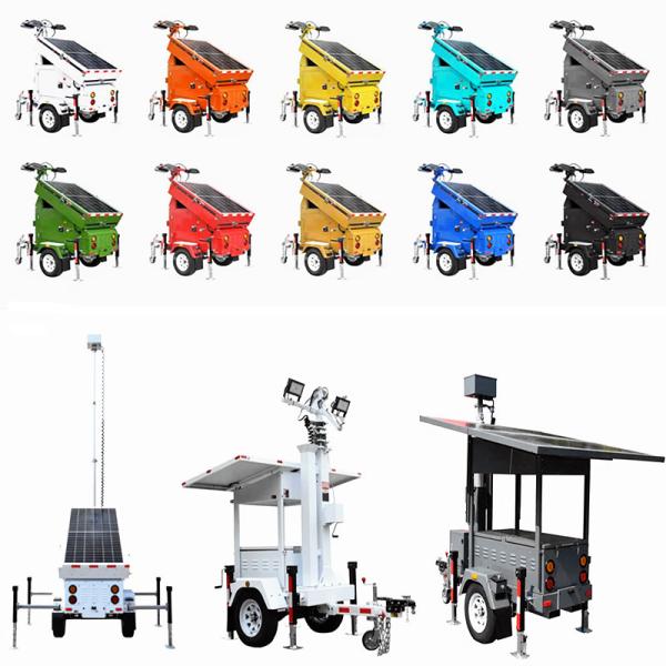 Renewable Solar Energy Light Tower Surveillance Tower with CCTV Camera Mobile Solar Light Tower