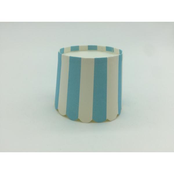 Round Muffin Baking Cups , Disposable Baking Cups Blue And White Mied Zebra Lines