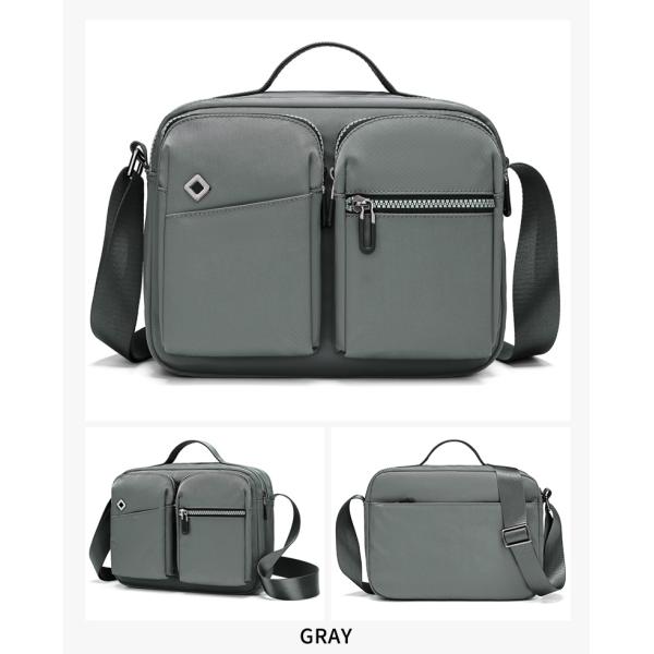 Adjustable Gray Mens Sling Bag Big Nylon Crossbody Bag Custom Printing