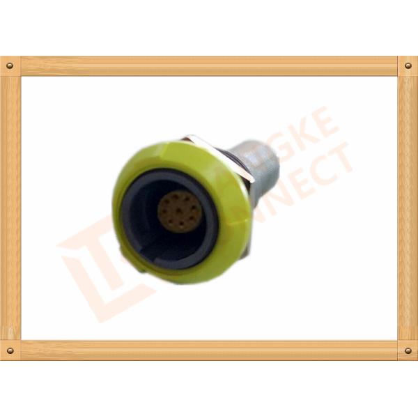 Plastic Female 9 Pin Circular Push Pull Connectors Round Self Locking