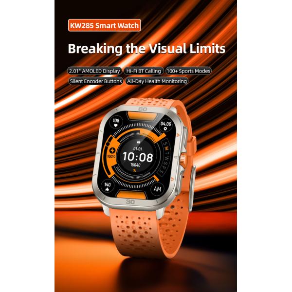 Stylish 2.01 Inch Smartwatch Big Screen Bluetooth Calling Smart Watch AMOLED Display