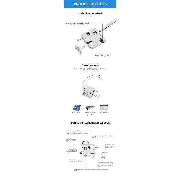 Customized Hidden Cabinet Lock for Smart Logistics Parcel Locker outdoor Bicycle Locker electric solenoid lock