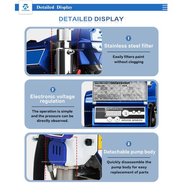 Durable1000W-3500W Compact Electric Airless Paint Sprayer High Efficiency Adjustable Pressure Coating Spray Machine