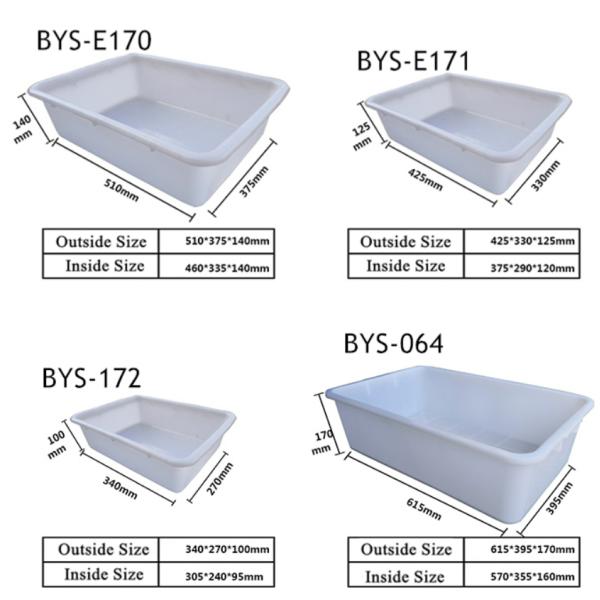 Supermarket Plastic Thickened White Rectangular Storage Ice Tray Display Food Freezer Box