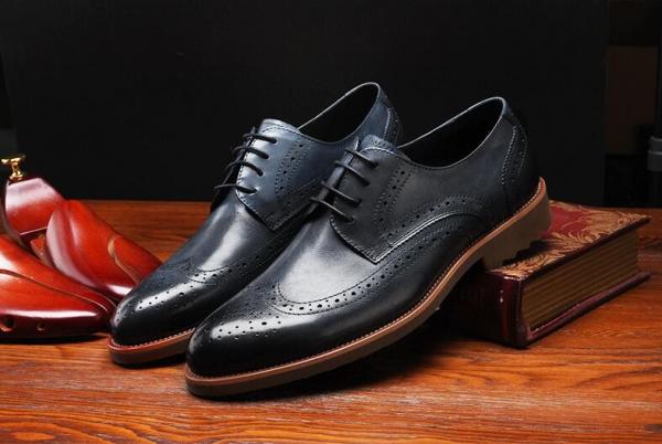 Quality Classic Style Derby Black Dress Up Shoes , Retro Men Dress Oxford Shoes for sale