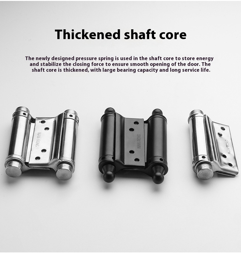 Modern Double-Open Automatic Closing Adjustable Stainless Steel Door Spring Hinge 110 Opening Angle Wall Mount