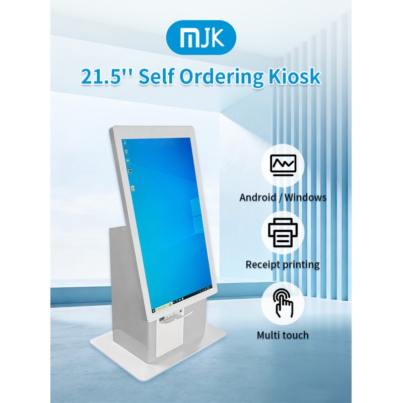 21.5 Inch Screen Size Custom Kiosk Design Self Ordering Kiosk Supporting Android Windows or LINUX OS