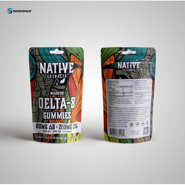 Food Grade Matte / Glossy Mylar Weed Packaging with Customized Printing and Easy Access Zipper