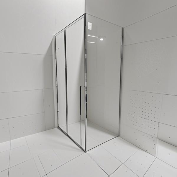Customizable Tempered Glass Shower Enclosure with Multiple Size and Configuration Options
