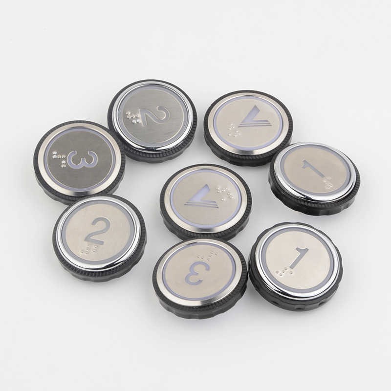 Good Quality Elevator Push Button Stainless Steel Plate With Braille Tact Switches Elevator Circle Button