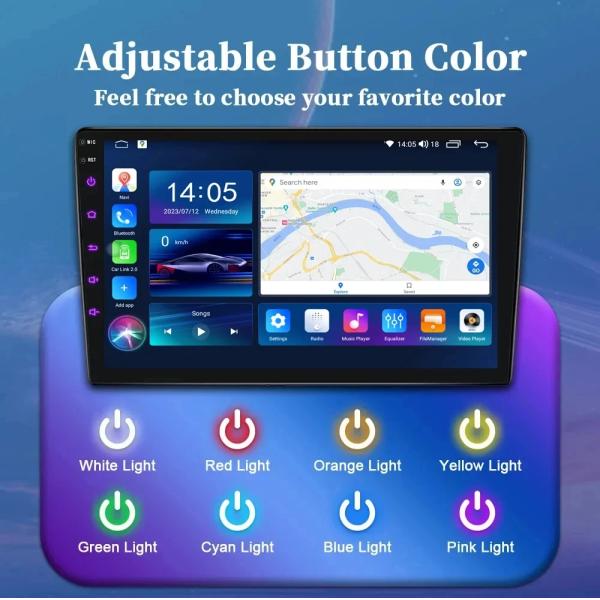 1280*720 Resolution 9 Inch Touch Screen 2 Din Universal Android Car Radio With Bluetooth